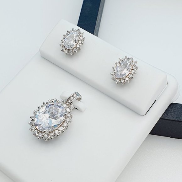 "925 Sterling Silver Cubic Zircon Jewelry Set, UU1P7A7043 - Picture 3 of 8